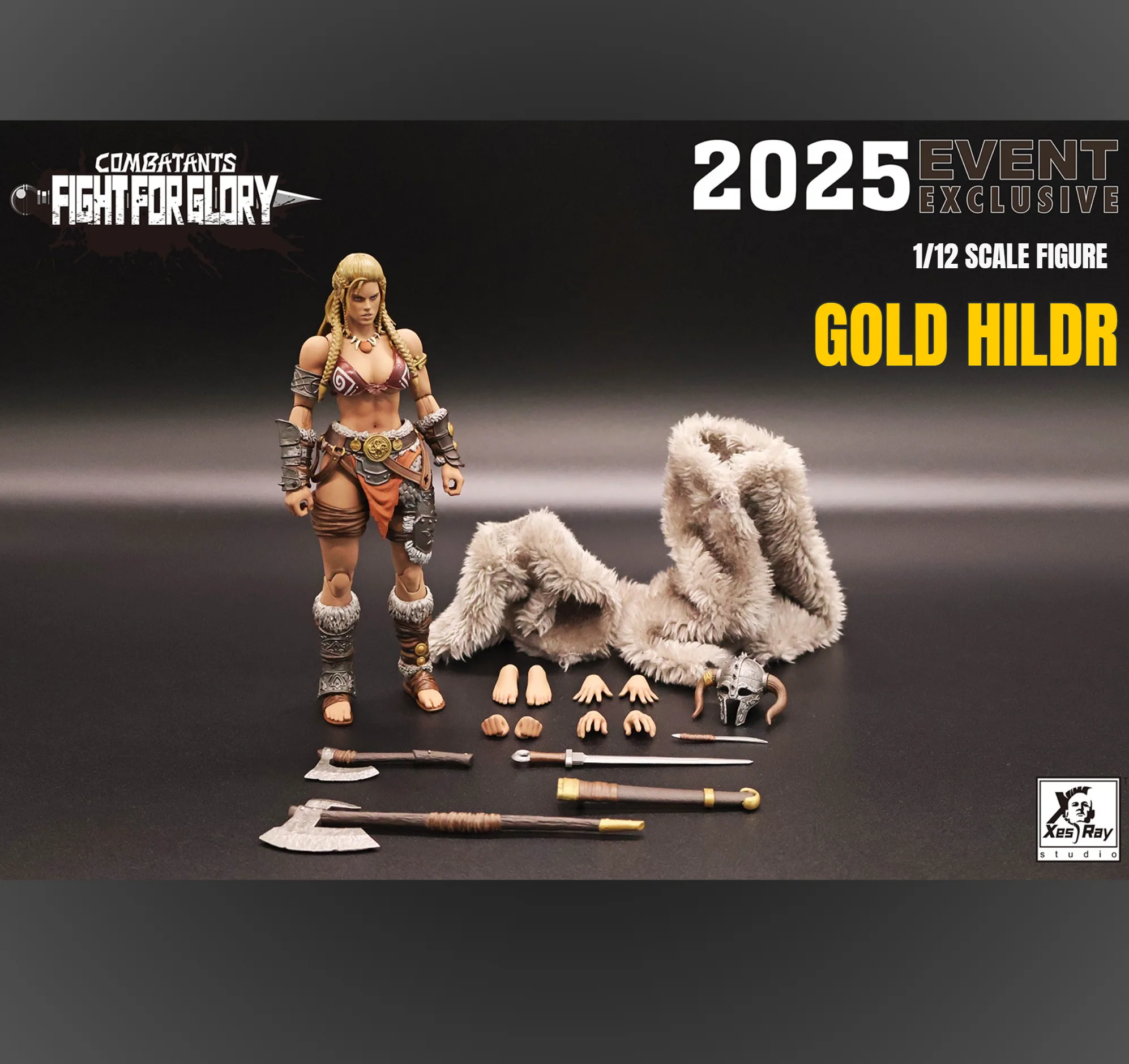 Xesray Studio Combatants Fight for Glory Gold Hildr action figure