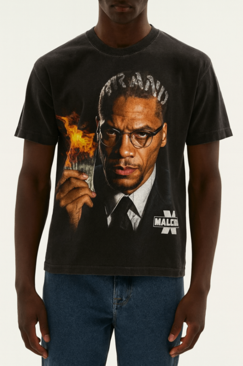 T-shirt Malcom X imprimé