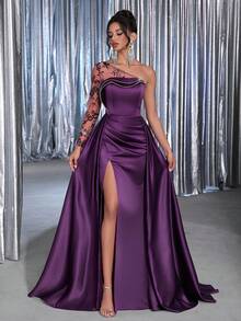 Robe de soirée longue violette