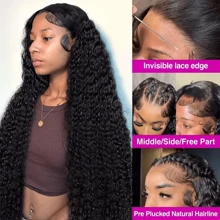 Perruque lace front bouclée longue