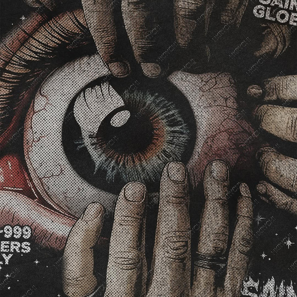 T-shirt sans manches streetwear – Imprimé artistique & clous métalliques