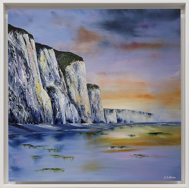 Falaises en fin de journée à Dieppe (40x40)