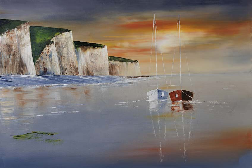 Bateaux sous nos falaises (Dimensions 54x81)