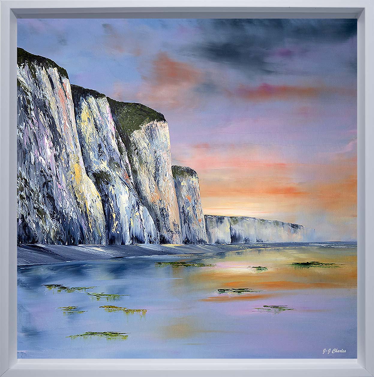 Falaises en fin de journée à Dieppe