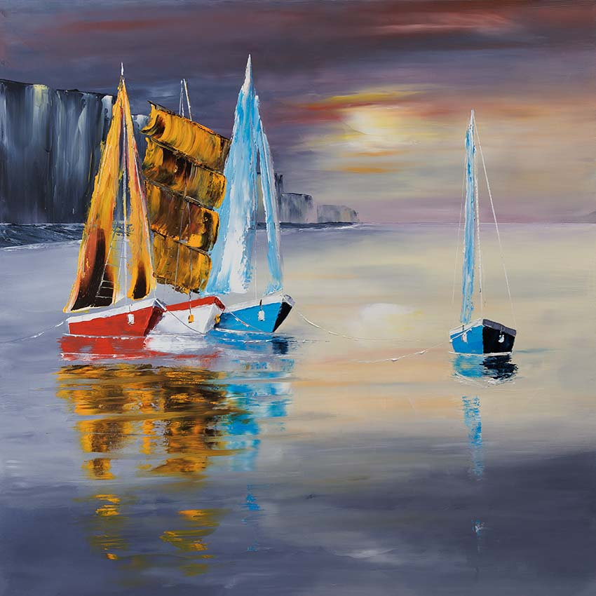 Voiliers en rade XXIV (Dimensions 80 x 80)
