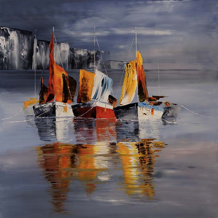 En rade devant nos falaises (Dimensions 70x70)