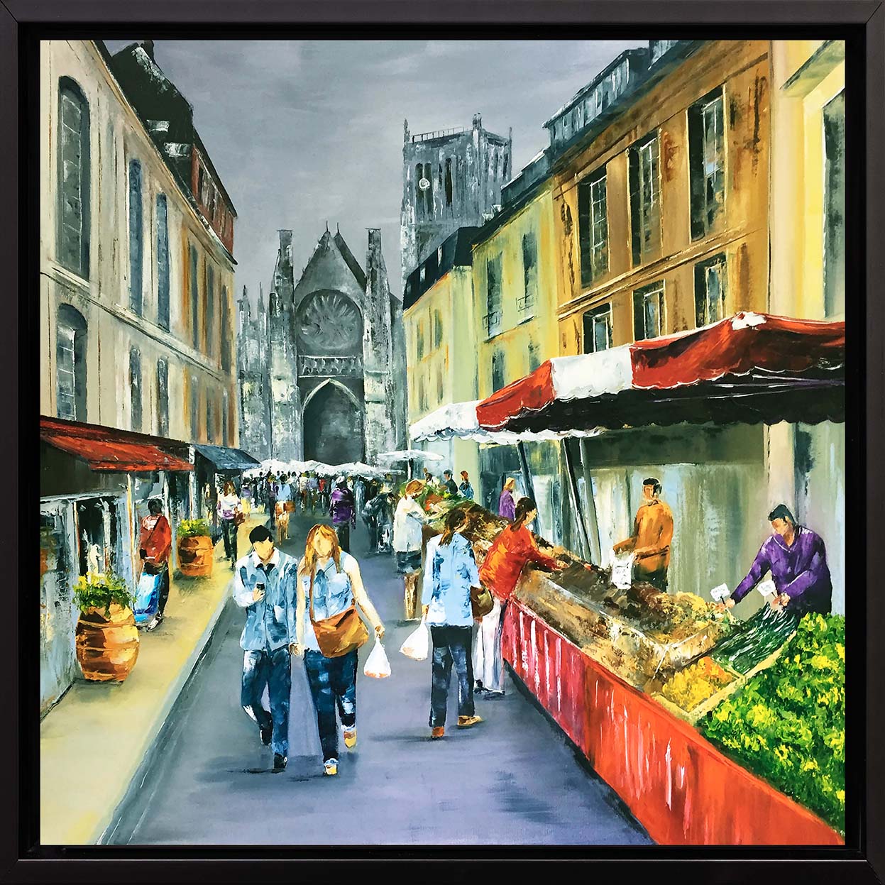 Marché rue St Jacques à Dieppe