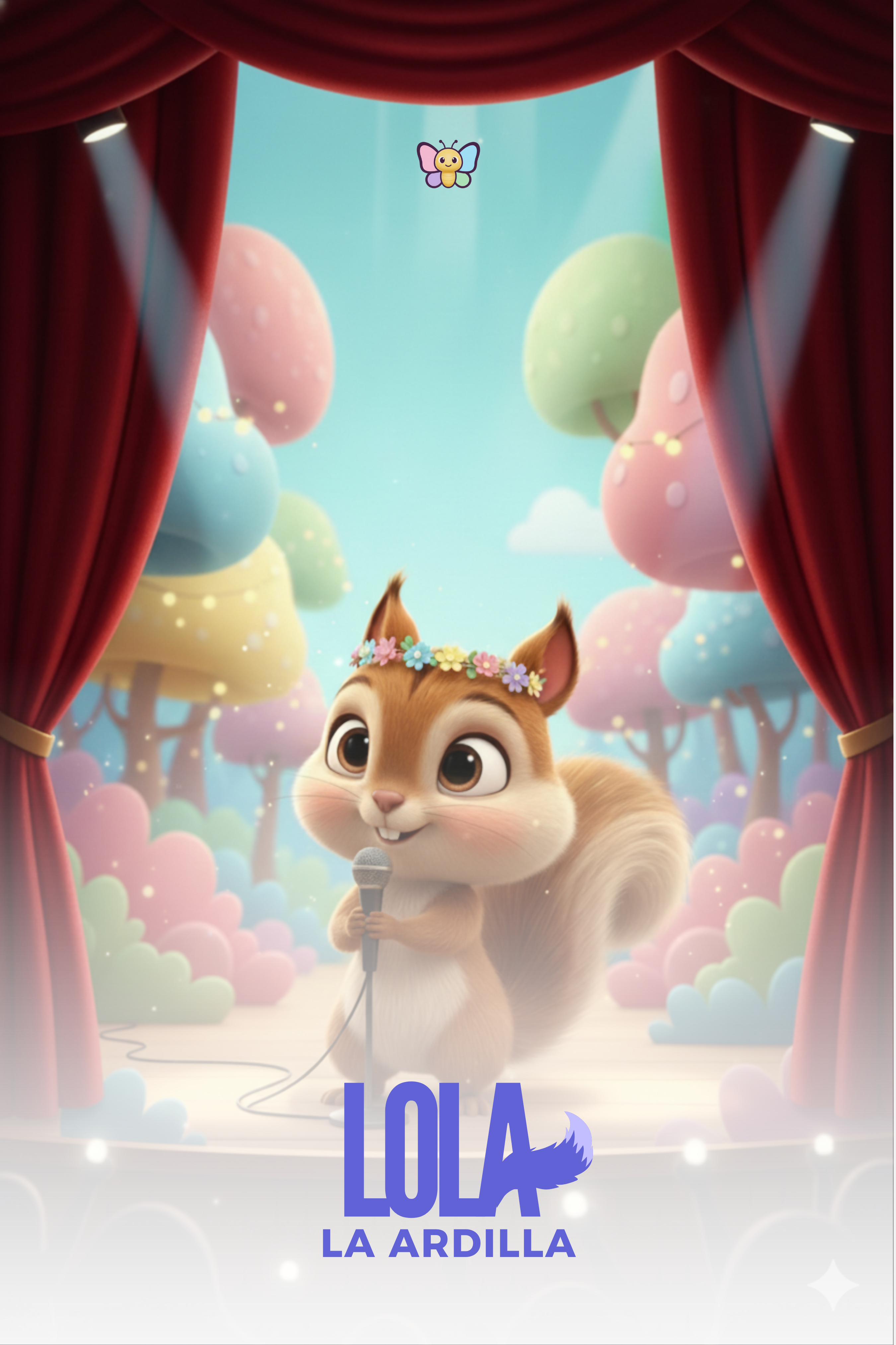 Lola la ardilla cantando.