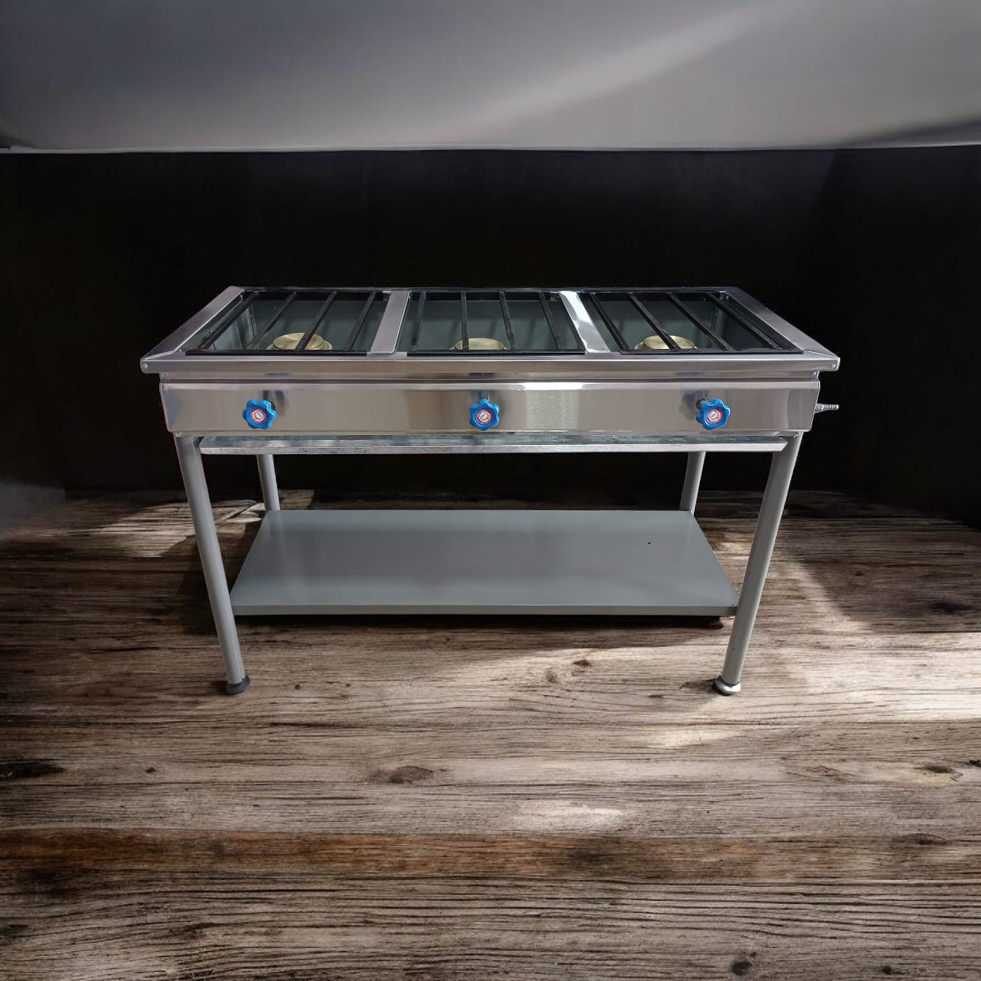 Cocina industrial de 3 quemadores de (bronce) - mixta 