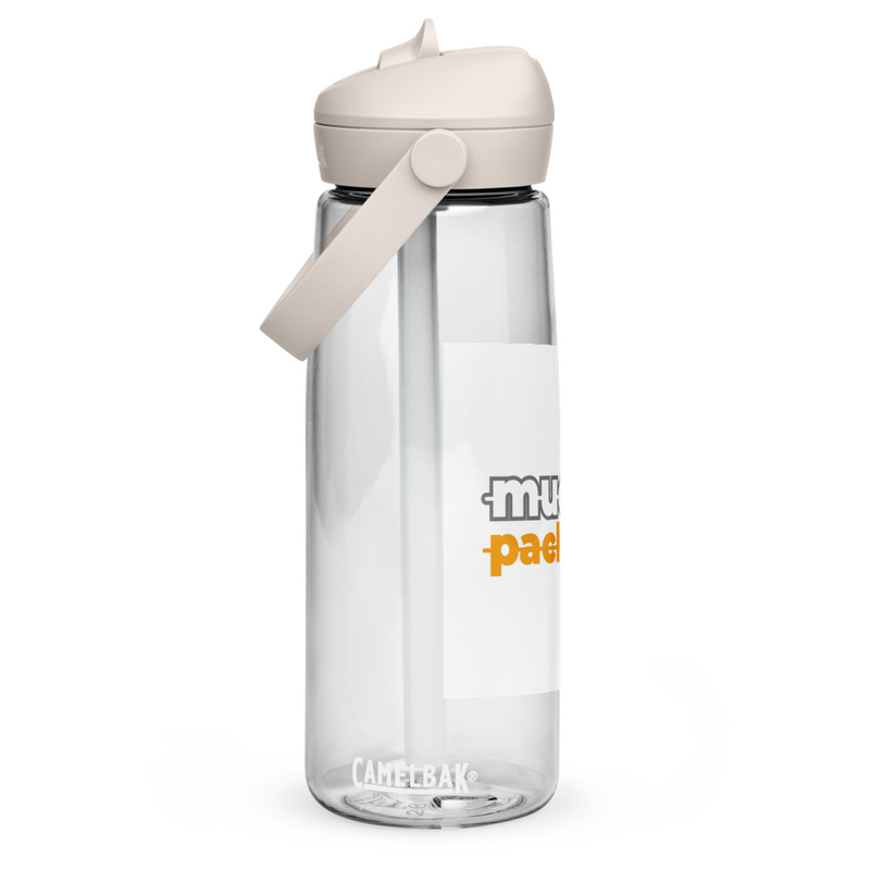 Flip straw water bottle
