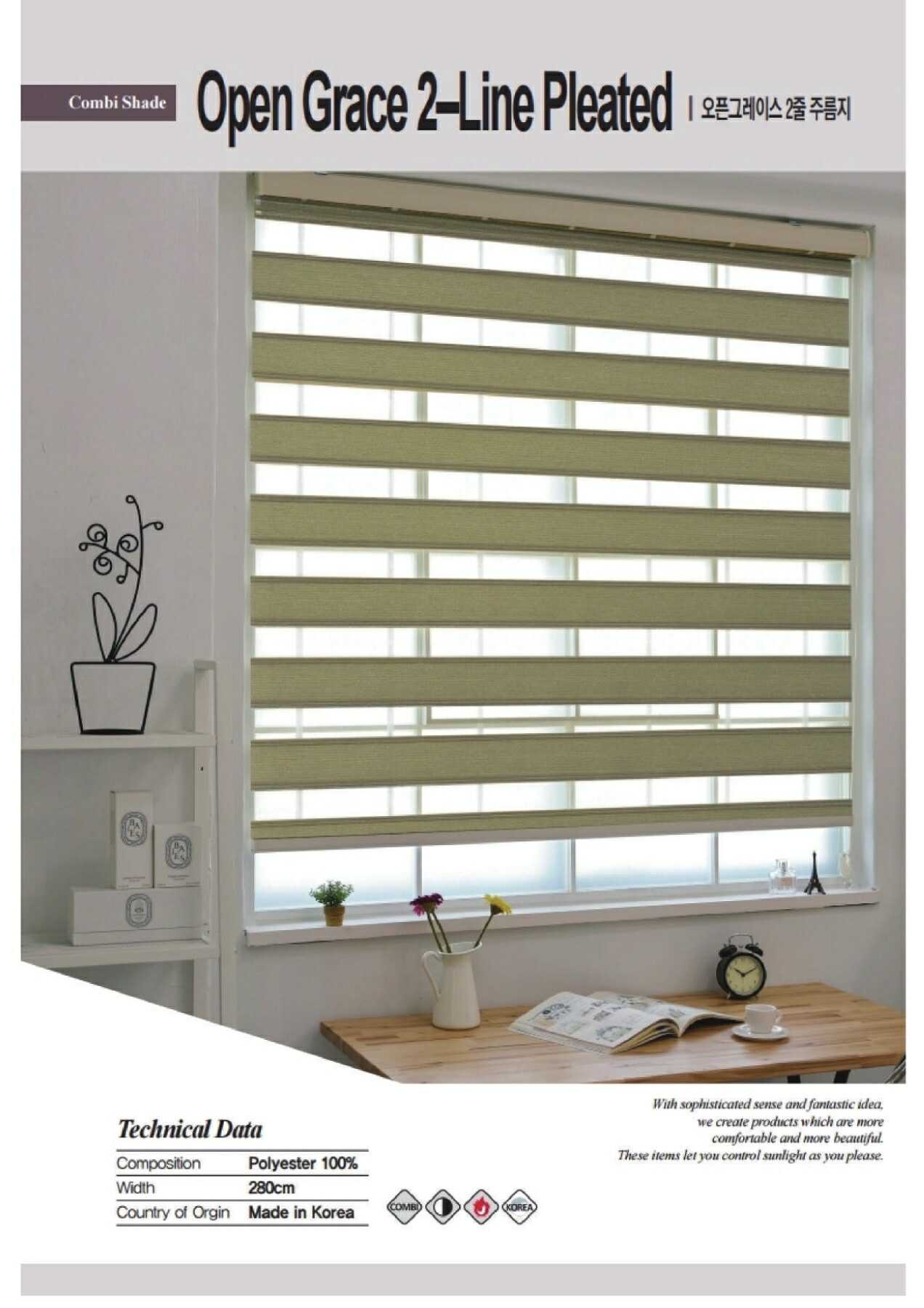 Open Grace 2-Line Pleated (Non Blackout)