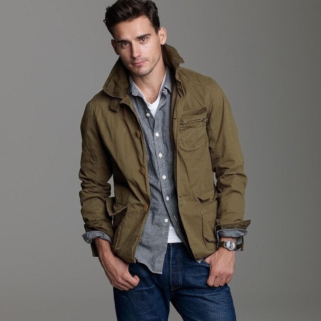 Men's Olive Green Casual Jacket