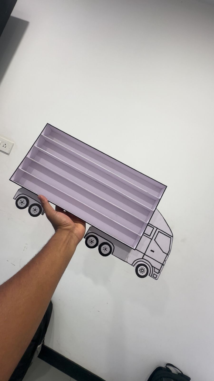  Semi Truck Wall Mount Organizer with 5 Compartments (20 Cars) – Toy Vehicle Storage Rack for Mini Cars & Collectibles