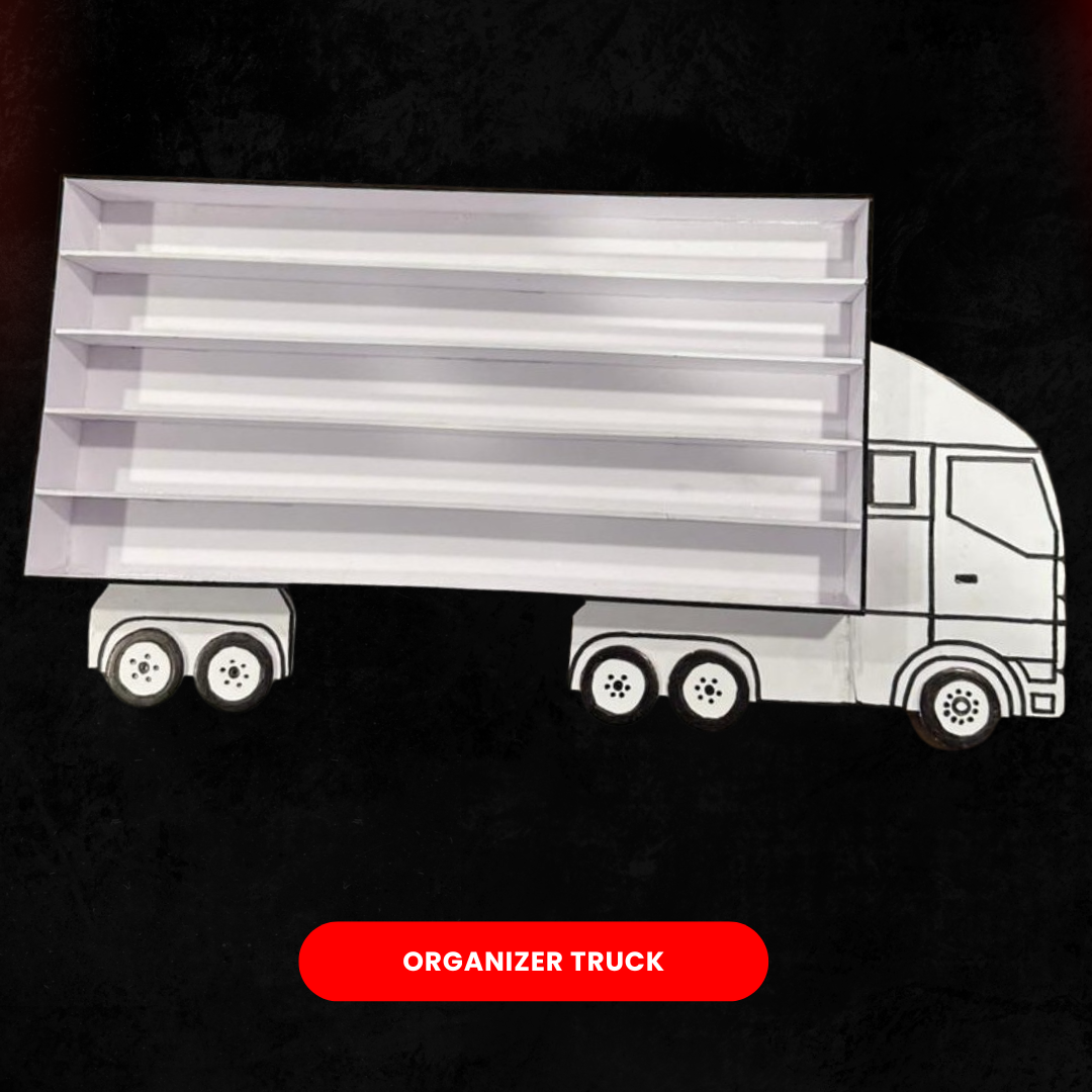  Semi Truck Wall Mount Organizer with 5 Compartments (20 Cars) – Toy Vehicle Storage Rack for Mini Cars & Collectibles