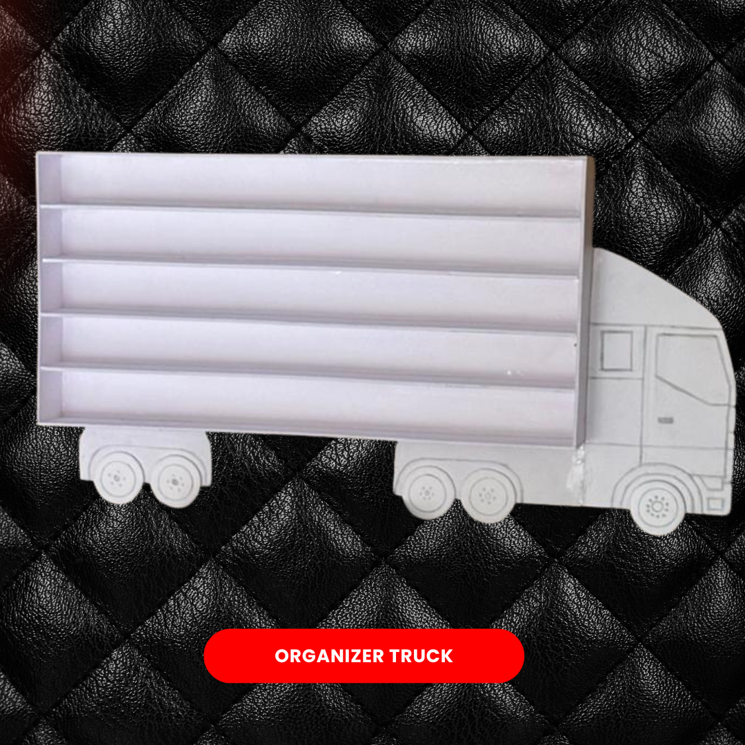  Semi Truck Wall Mount Organizer with 5 Compartments (20 Cars) – Toy Vehicle Storage Rack for Mini Cars & Collectibles