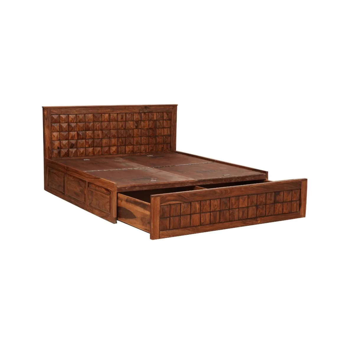 Diamond Queen Size Cot With Storage