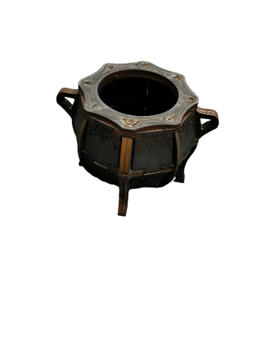 caldero vintage de madera