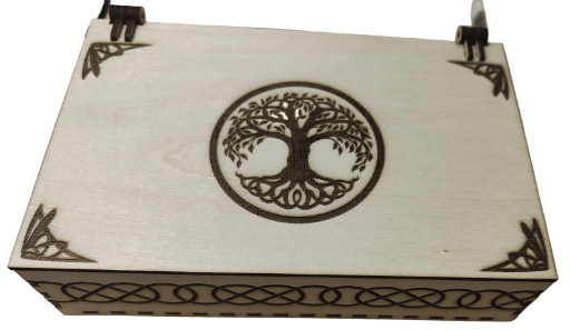Caja de madera del árbol de la vida