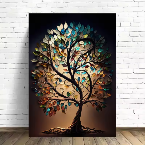🔥Flash Sale🔥Tip Tree of Life Canvas Wall Art, Modern Inspirational Poster for Home Decor