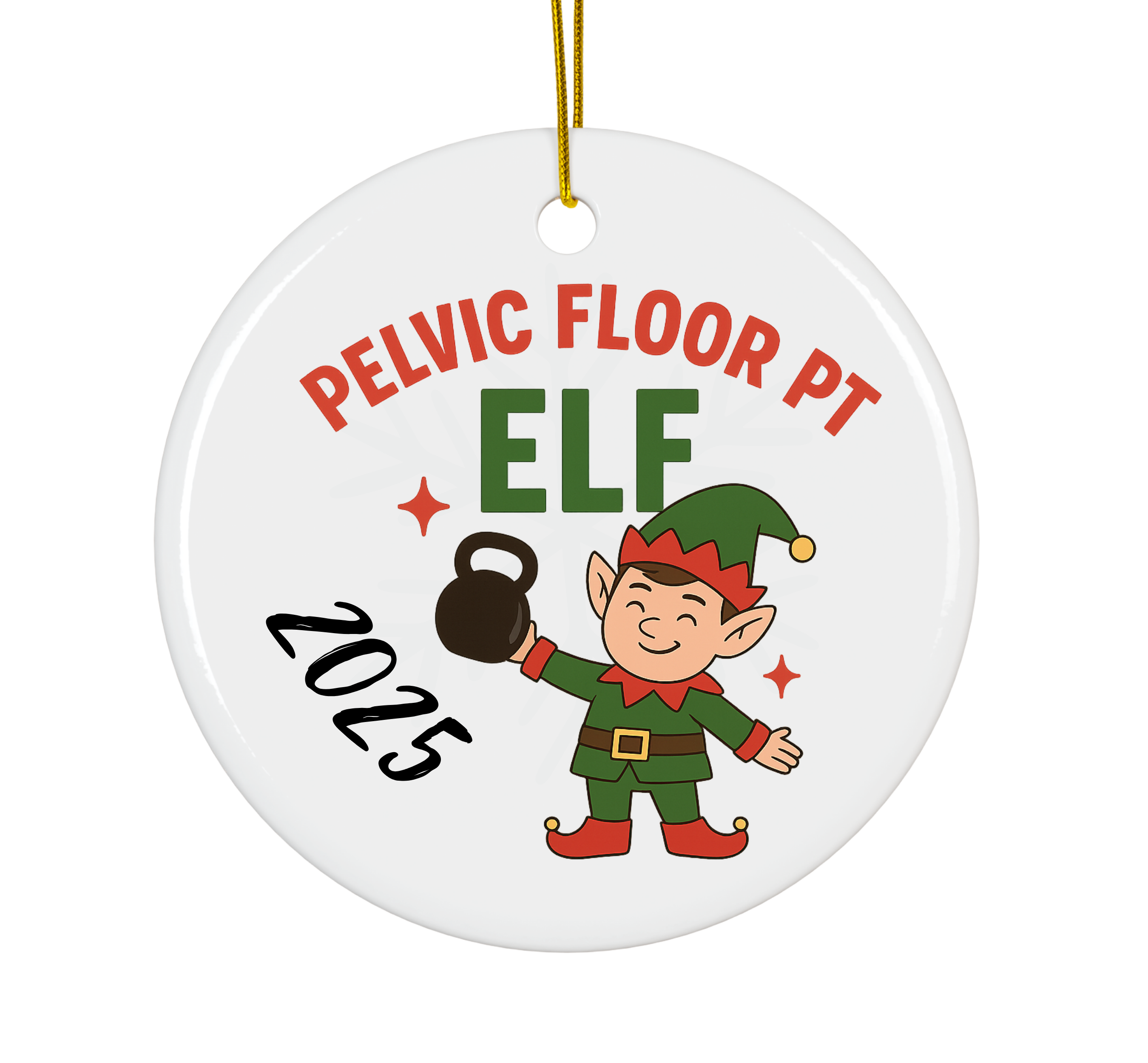 Pelvic Floor PT Elf Ornament