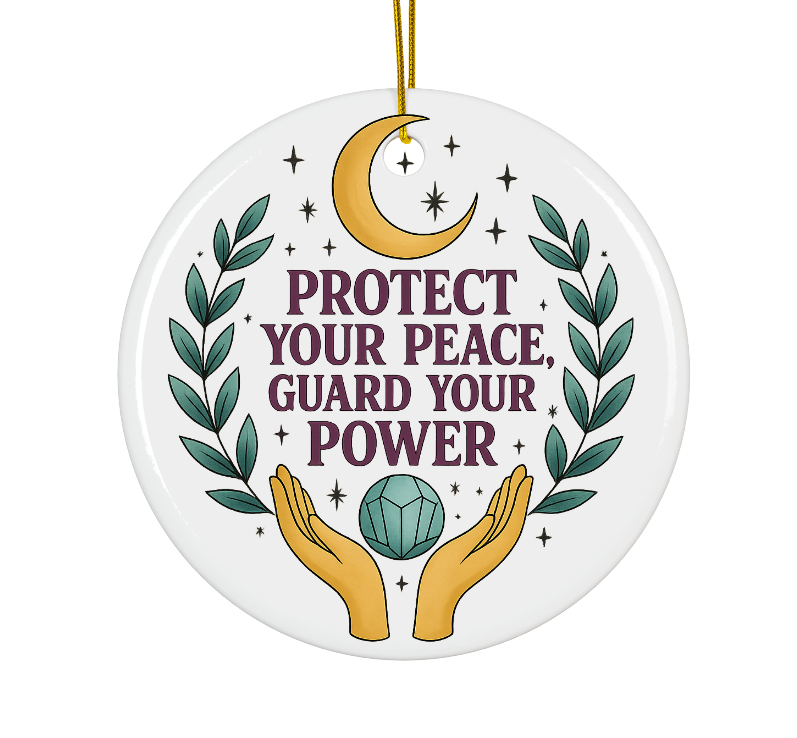 Protect Your Peace Inspirational Ceramic Ornament