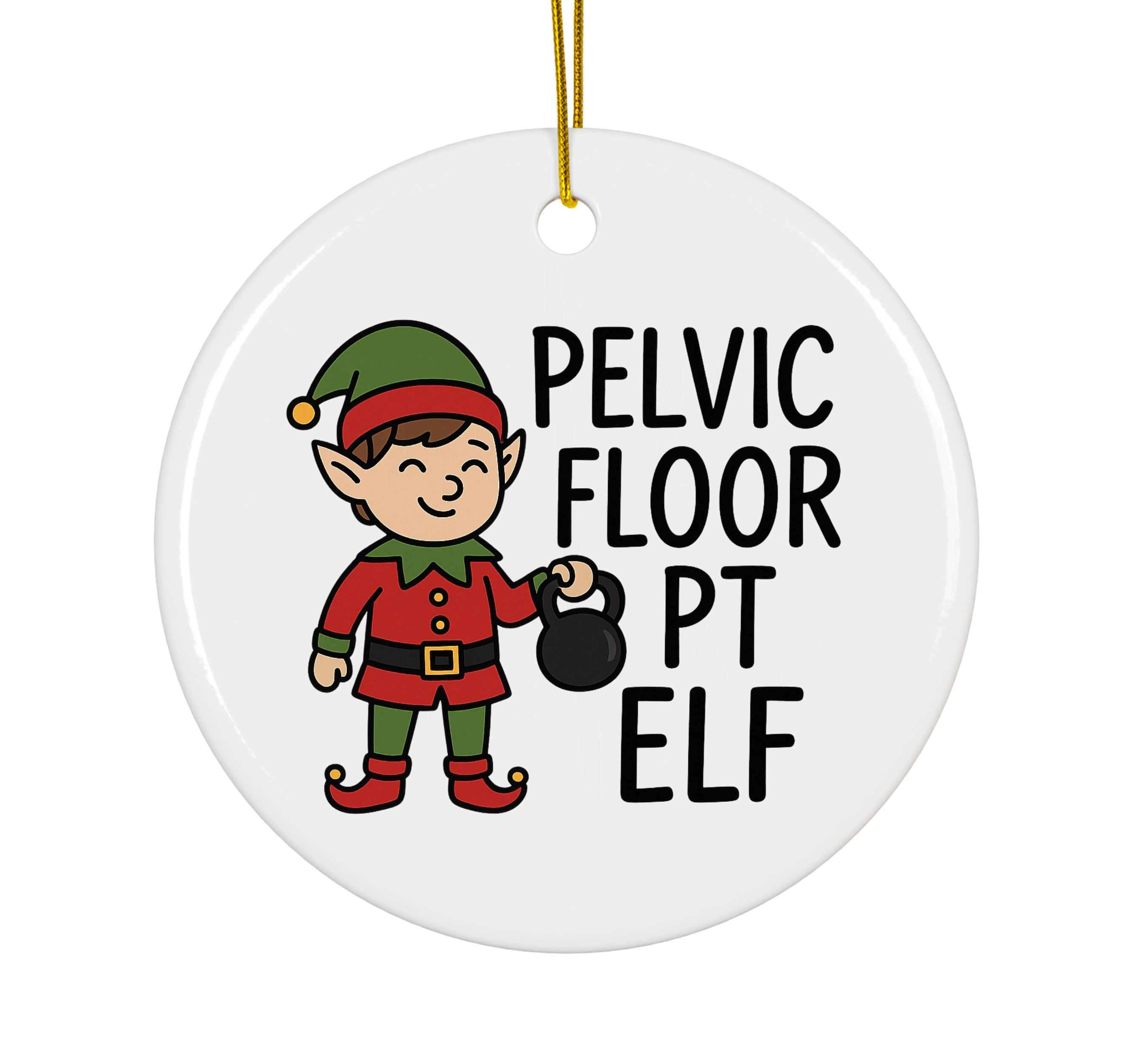 Pelvic Floor PT Elf Ornament