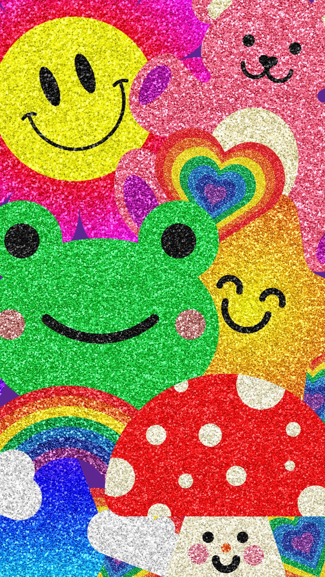 Glittery Kawaii Sticker Set