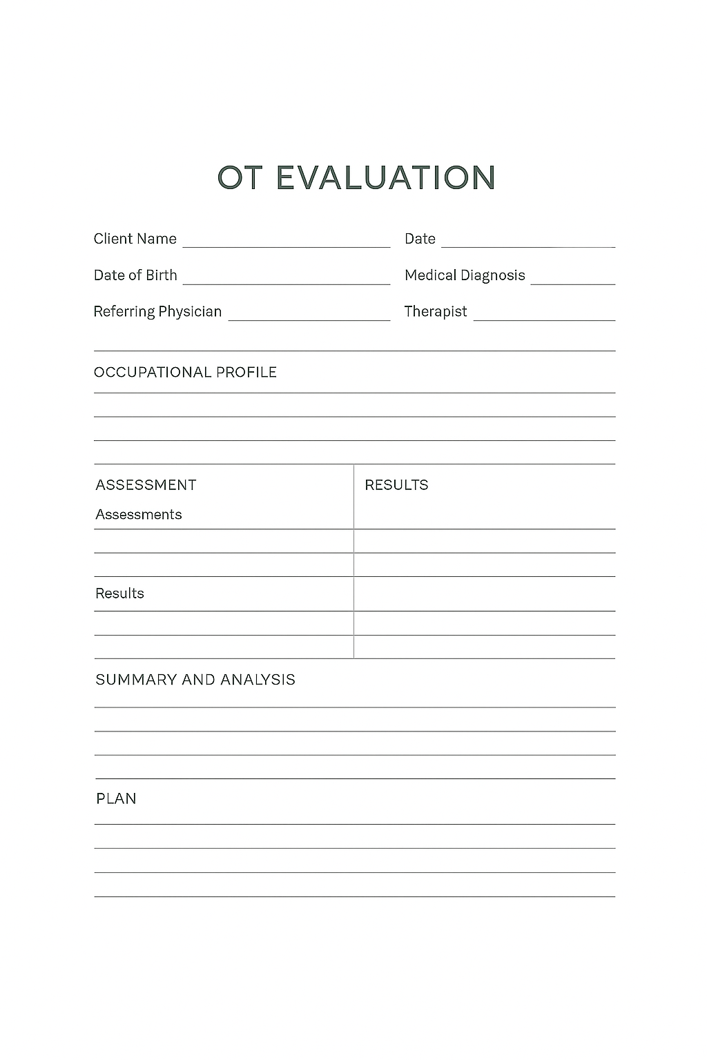OT Evaluation Form