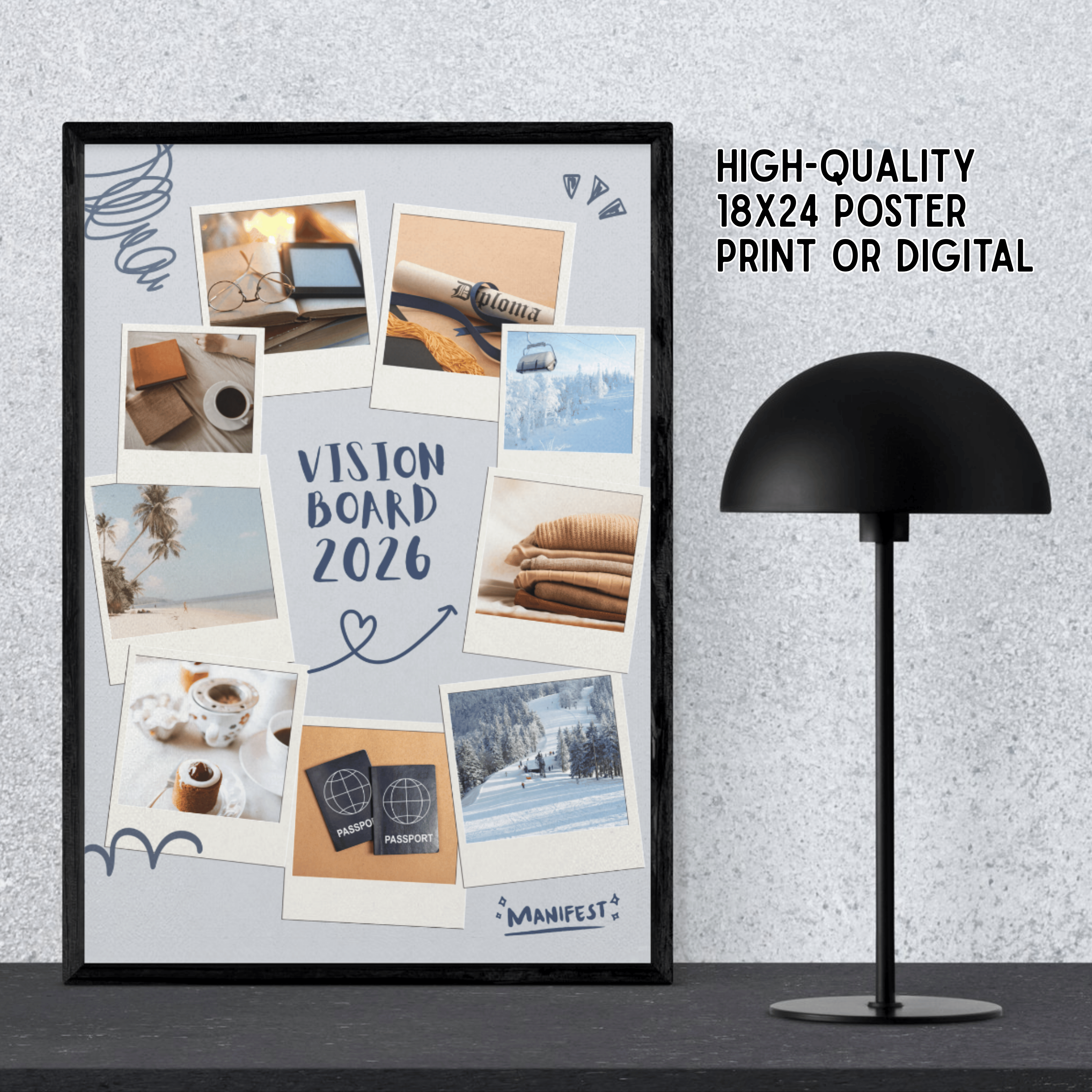 Vision Board 2026 Printable Poster