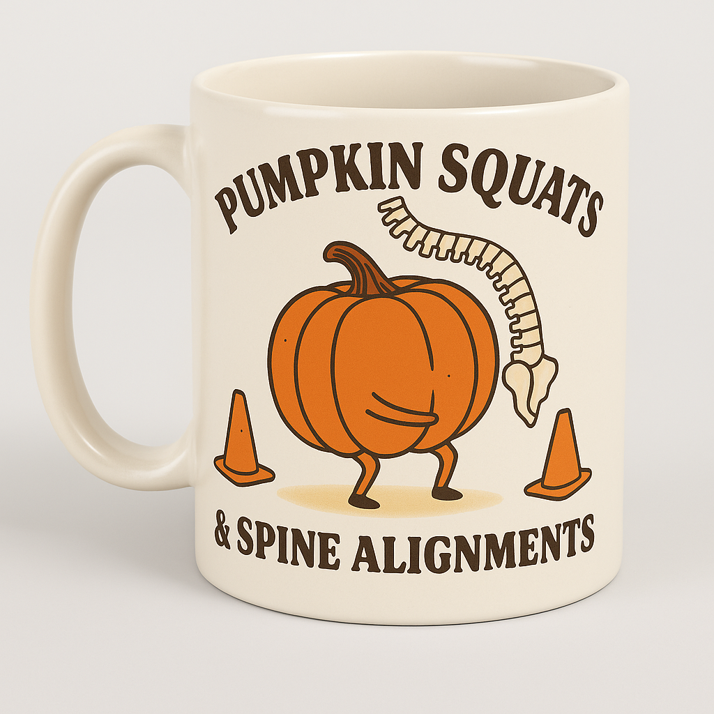 Pumpkin Squats & Spine Alignments Mug