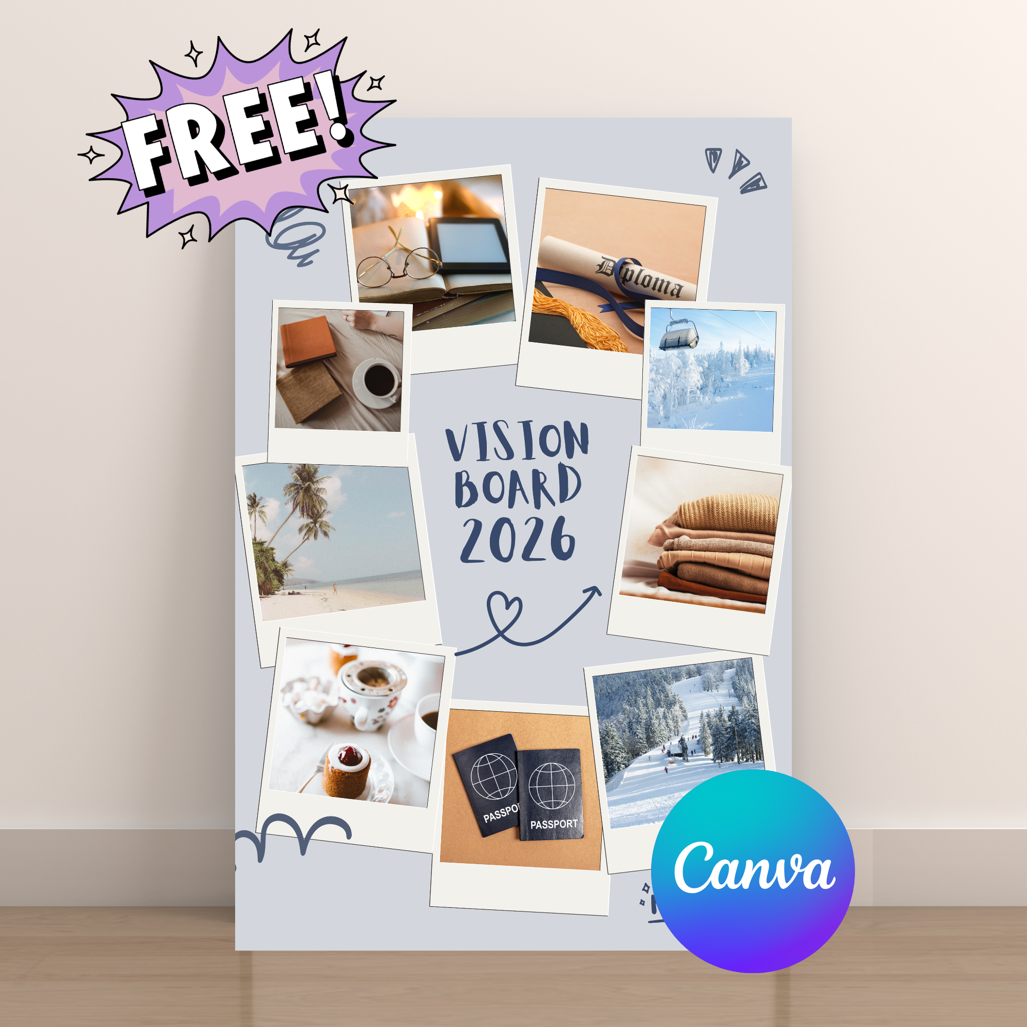 Vision Board 2026 Printable Poster