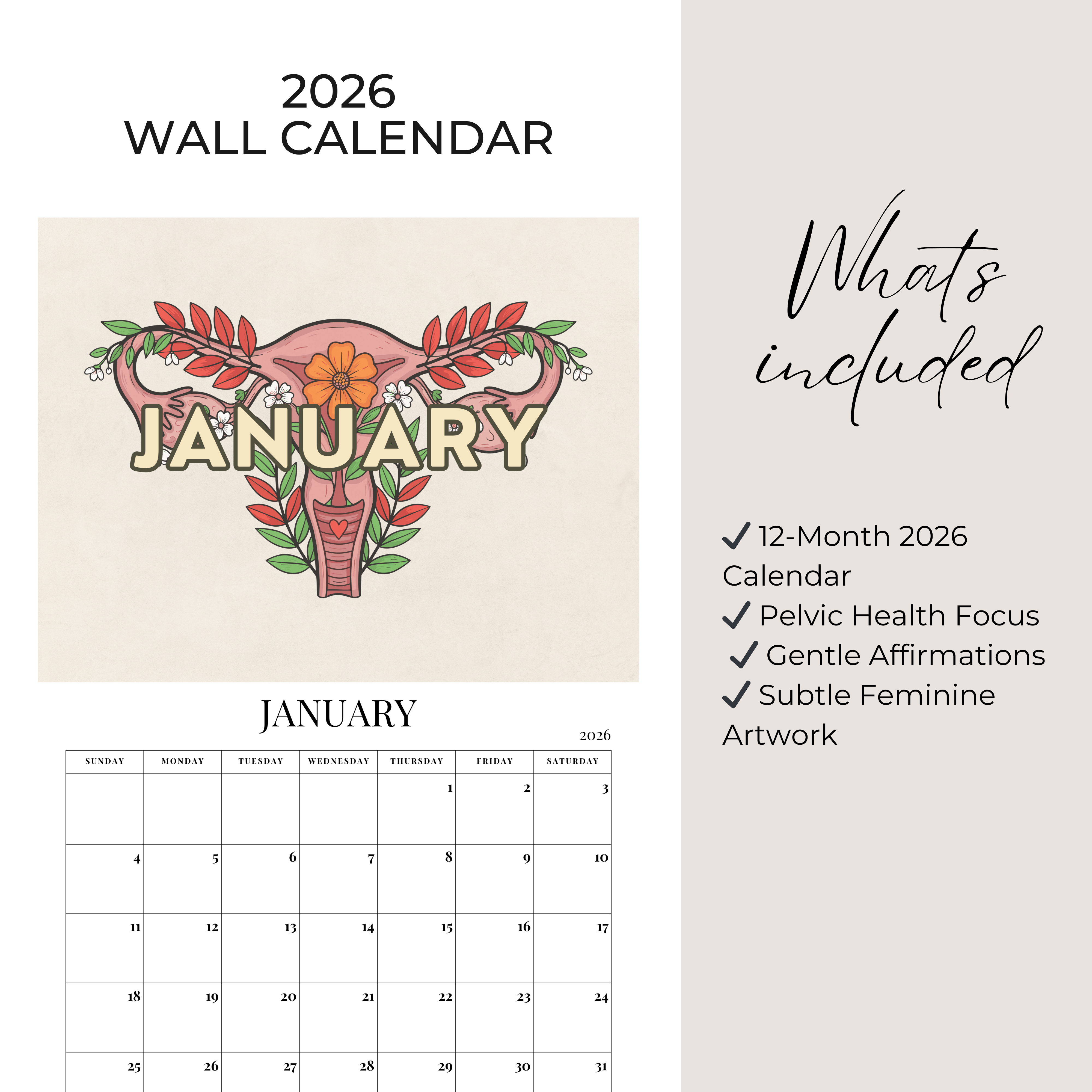 2026 Pelvic Health Calendar