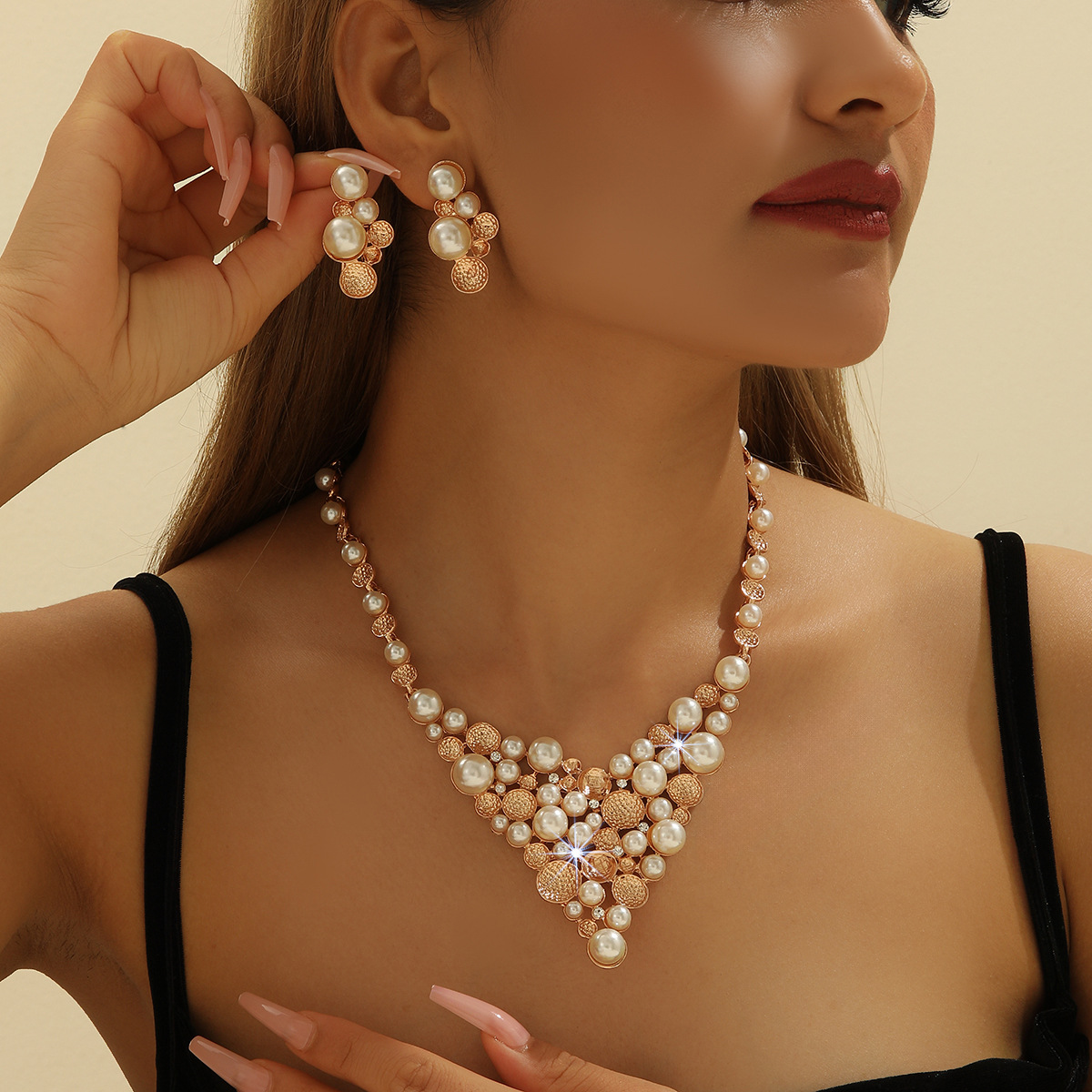 2-piece crystal jewelry set#TL4272