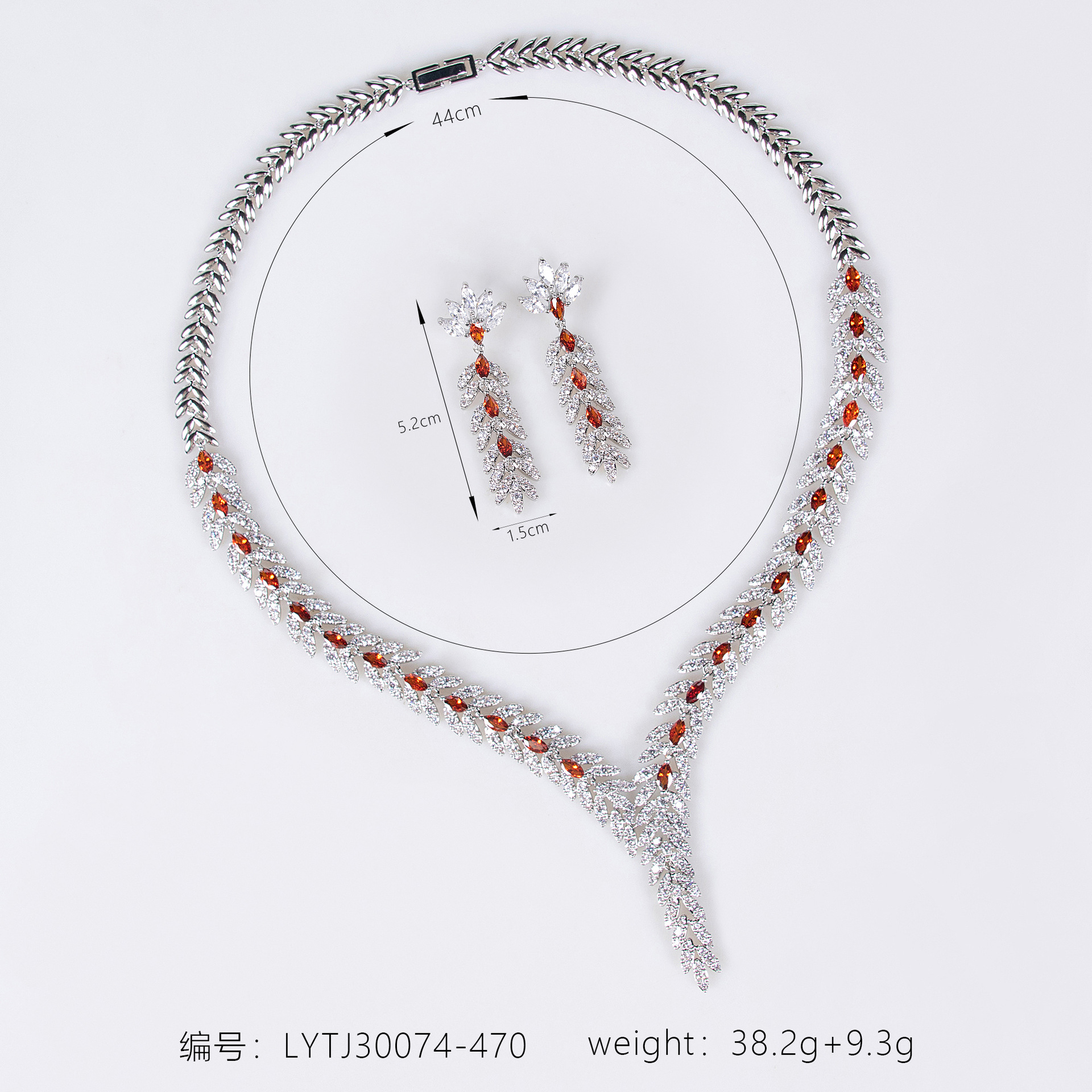 New wheat ear zircon jewelry set