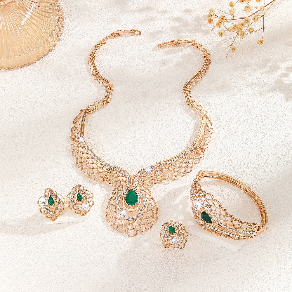 4-piece crystal jewelry set#TL4113