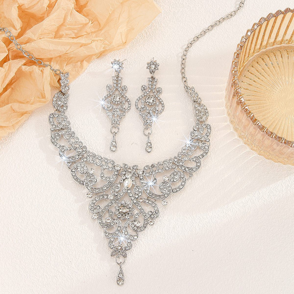 2-piece crystal jewelry set#TL3251
