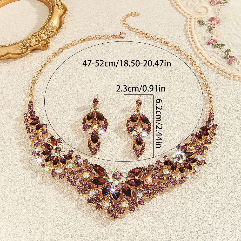 2-piece crystal jewelry set#TL005415