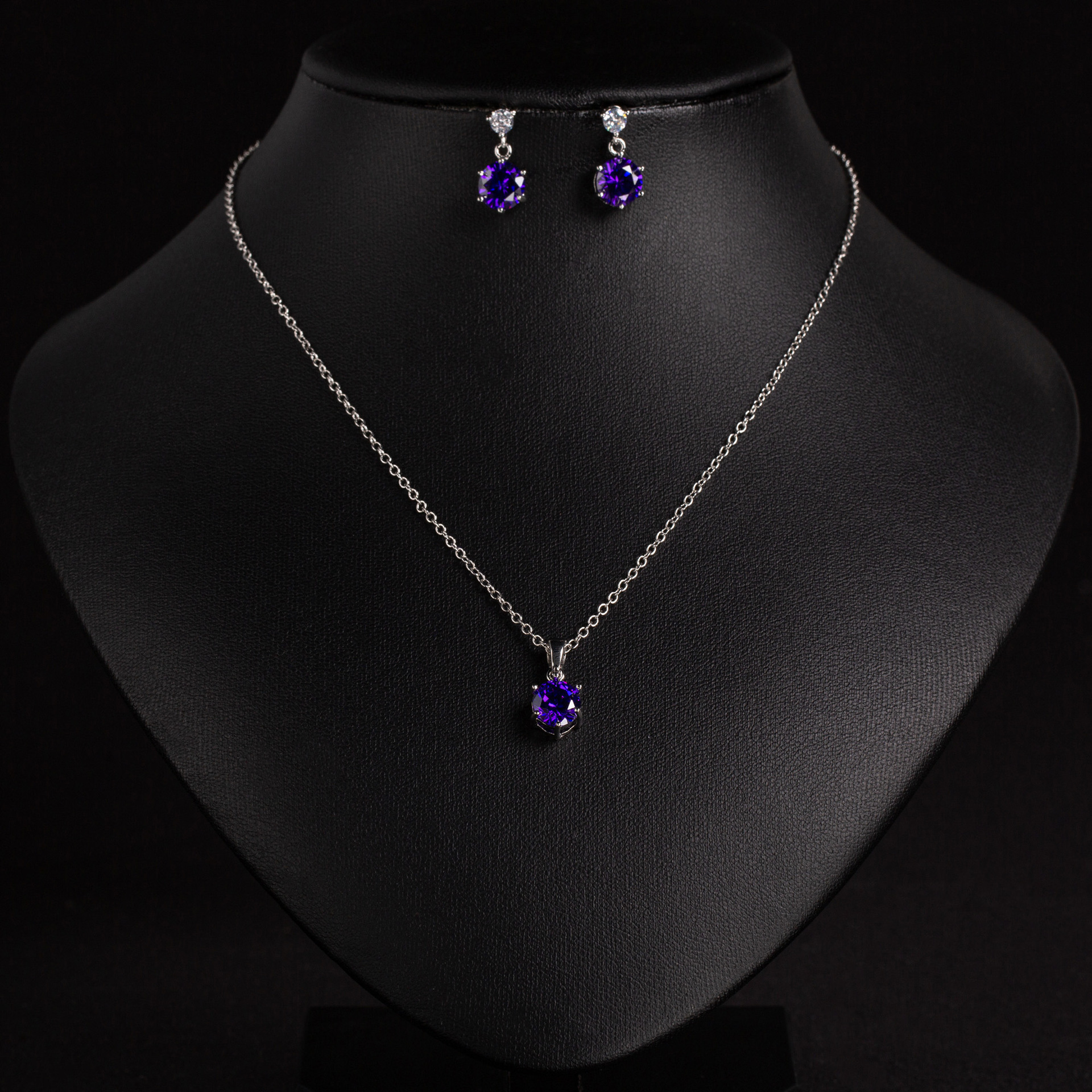 New simple zircon jewelry set