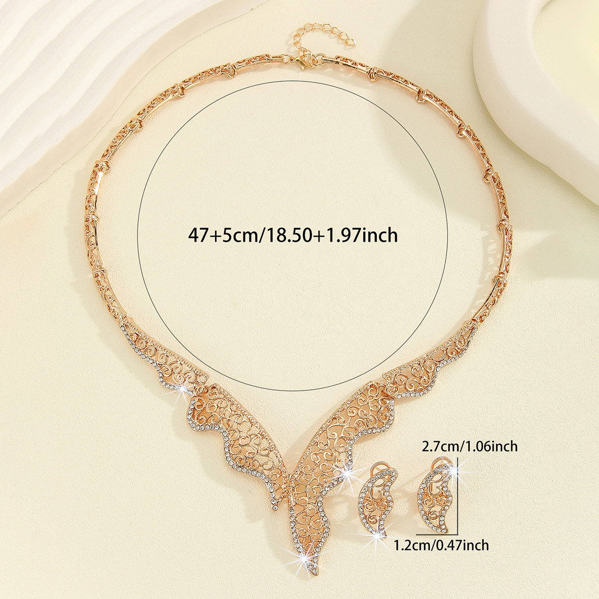 2-piece crystal jewelry set#TL4048