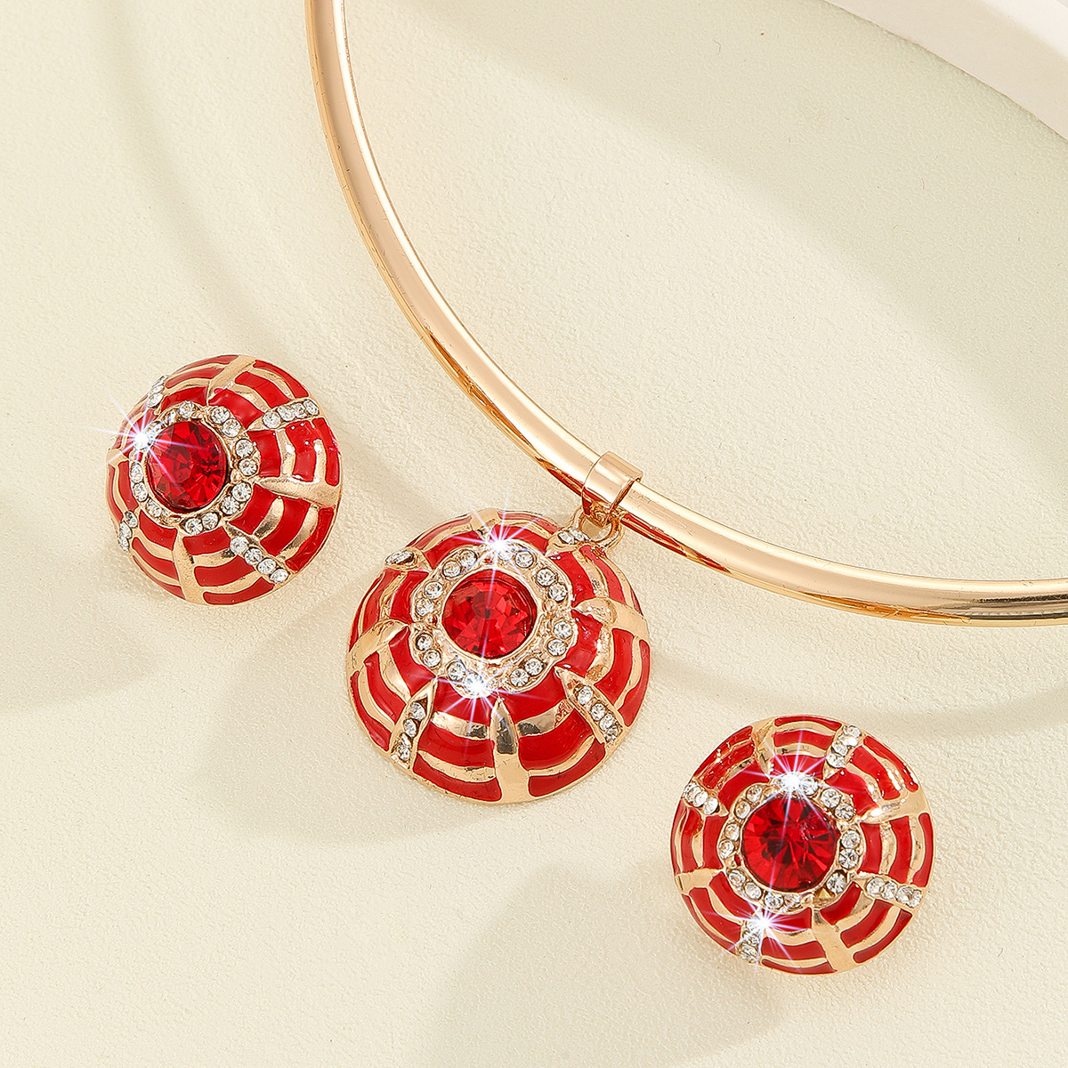 2-piece crystal jewelry set#TL4259