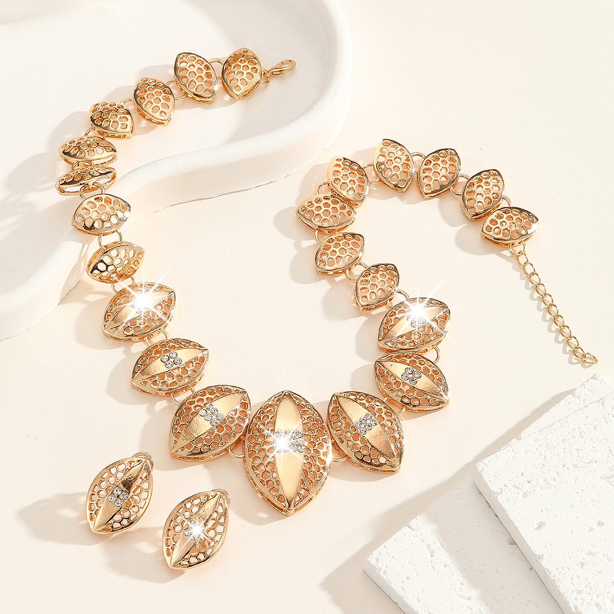 2-piece crystal jewelry set#TL4115