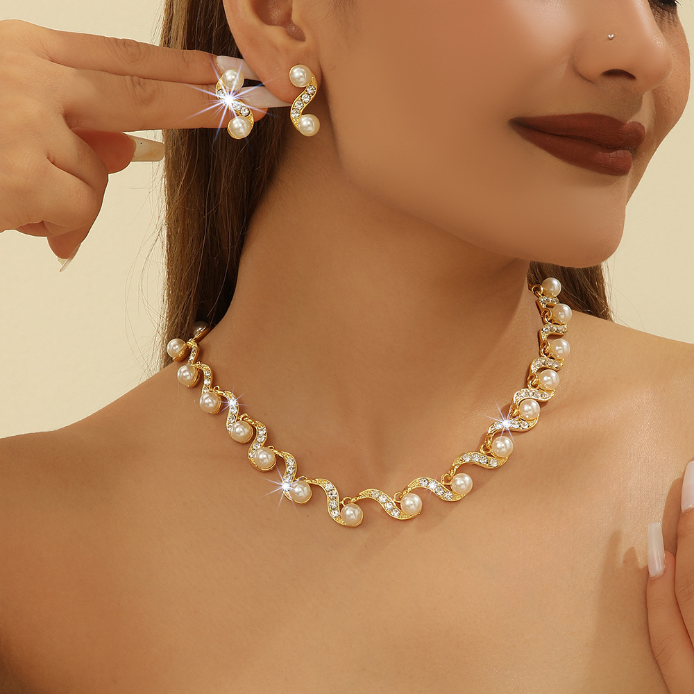 2-piece crystal jewelry set#TL0658