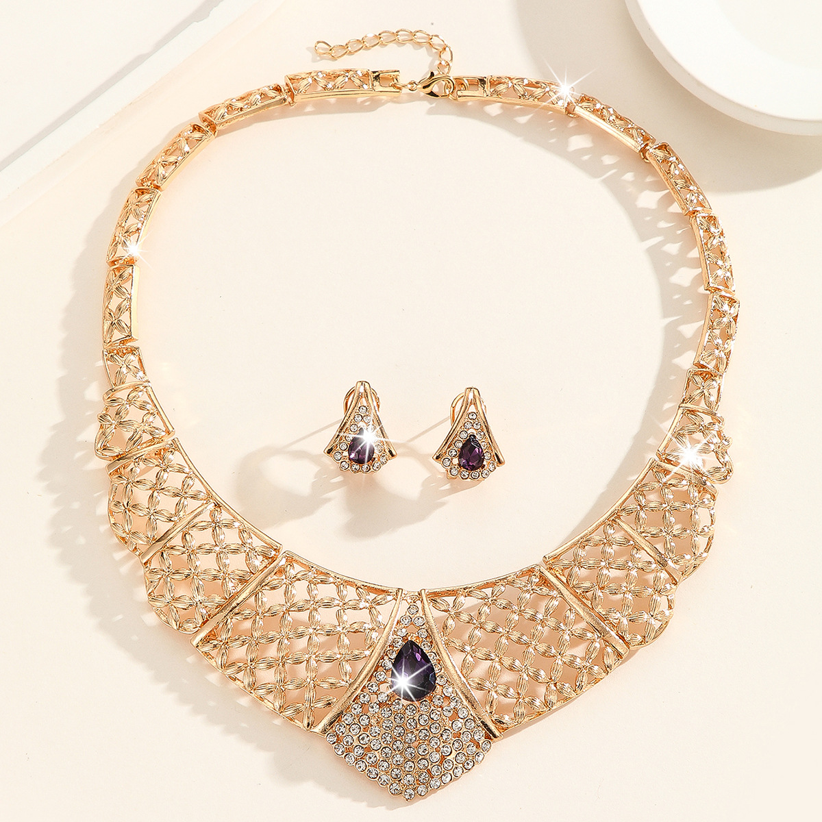 2-piece crystal jewelry set#TL4235