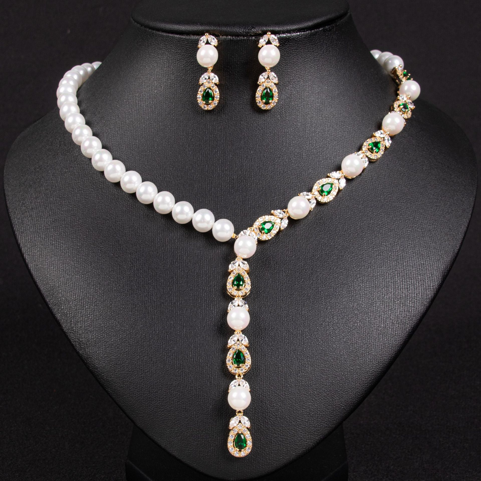 New Pearl Zircon Jewelry Set