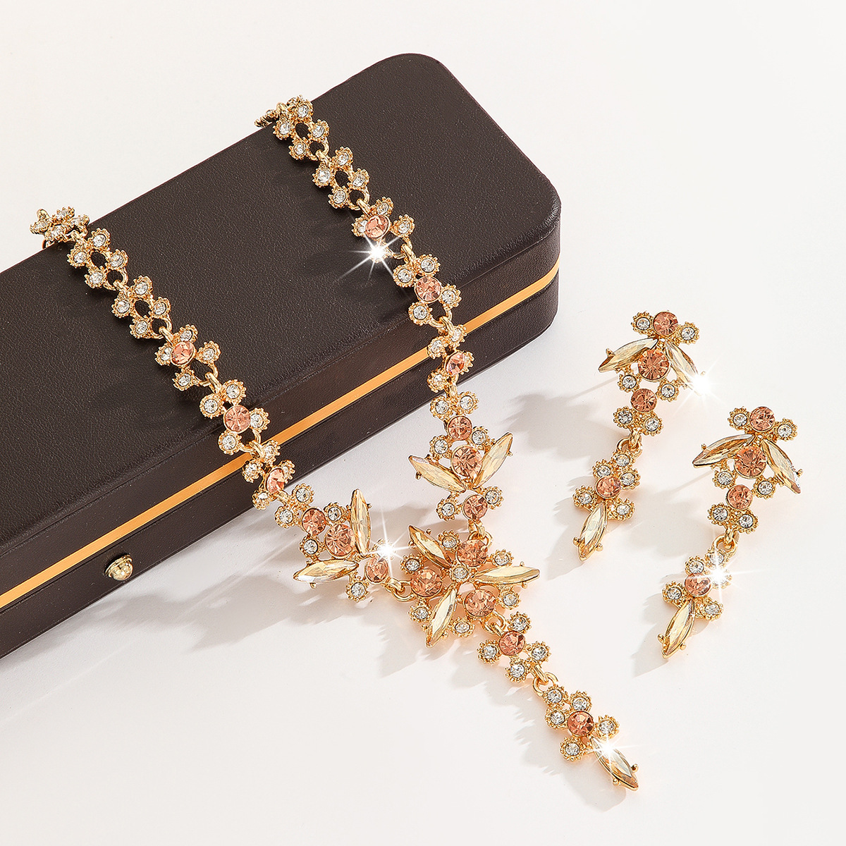 2-piece crystal jewelry set#TL0316