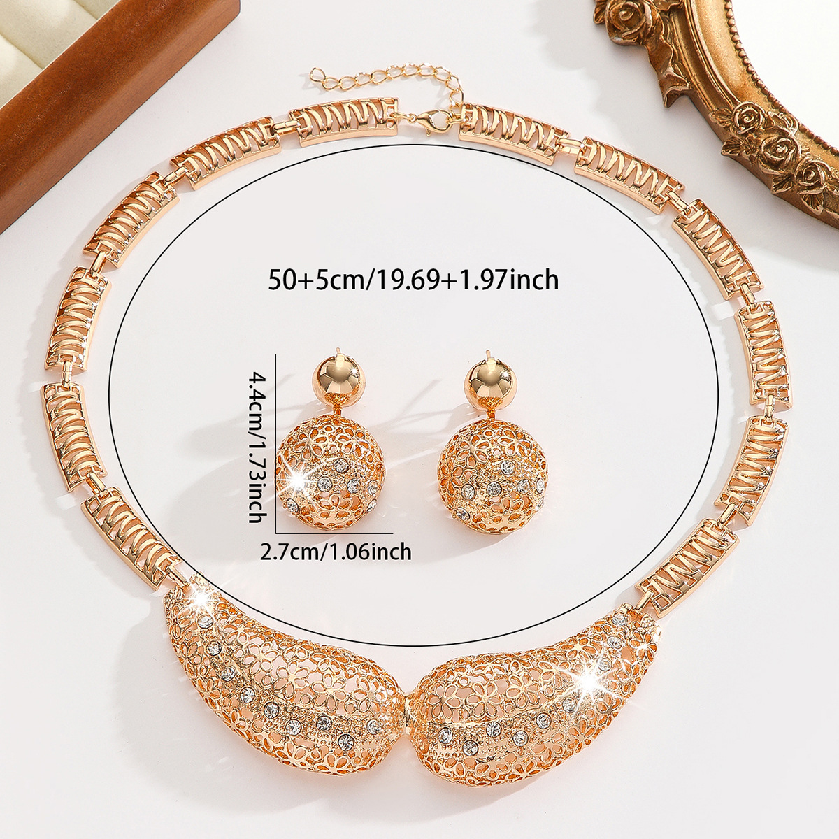 2-piece crystal jewelry set#TL4066