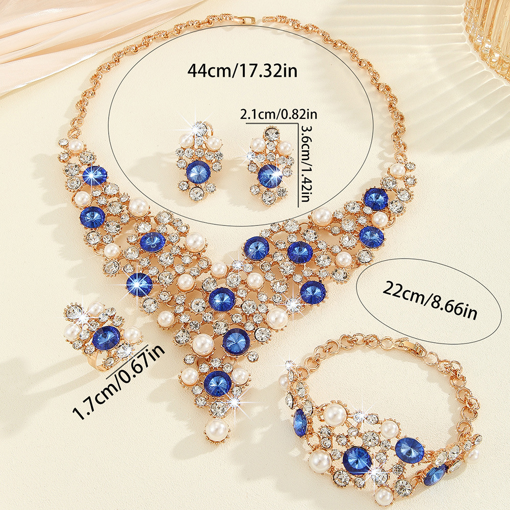 4-piece crystal jewelry set#TL4232
