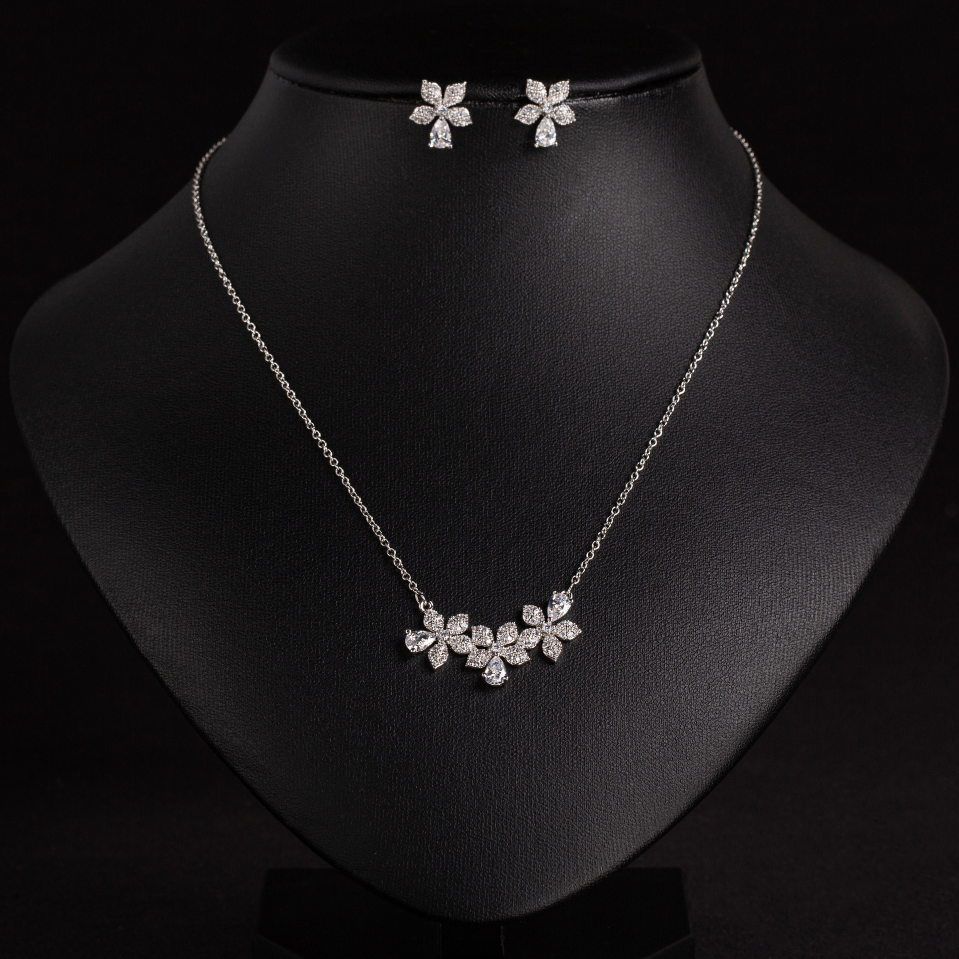 New Flower Zircon Jewelry Set