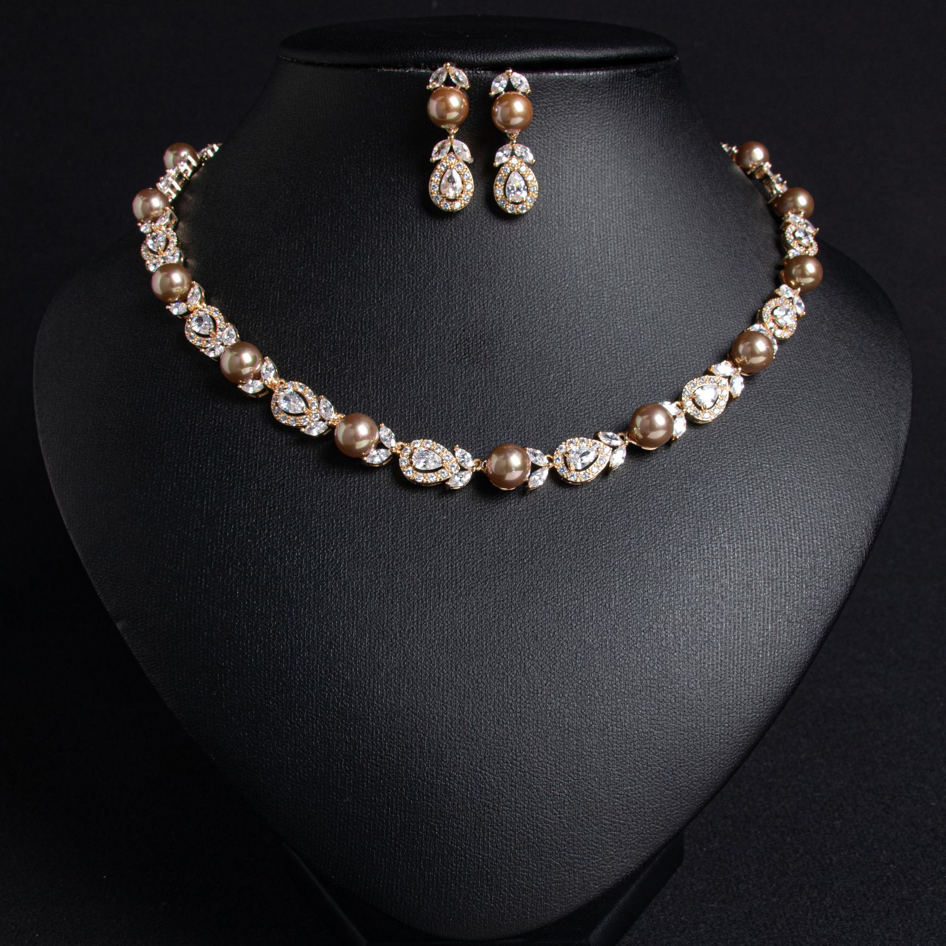 New Pearl Zircon Jewelry Set
