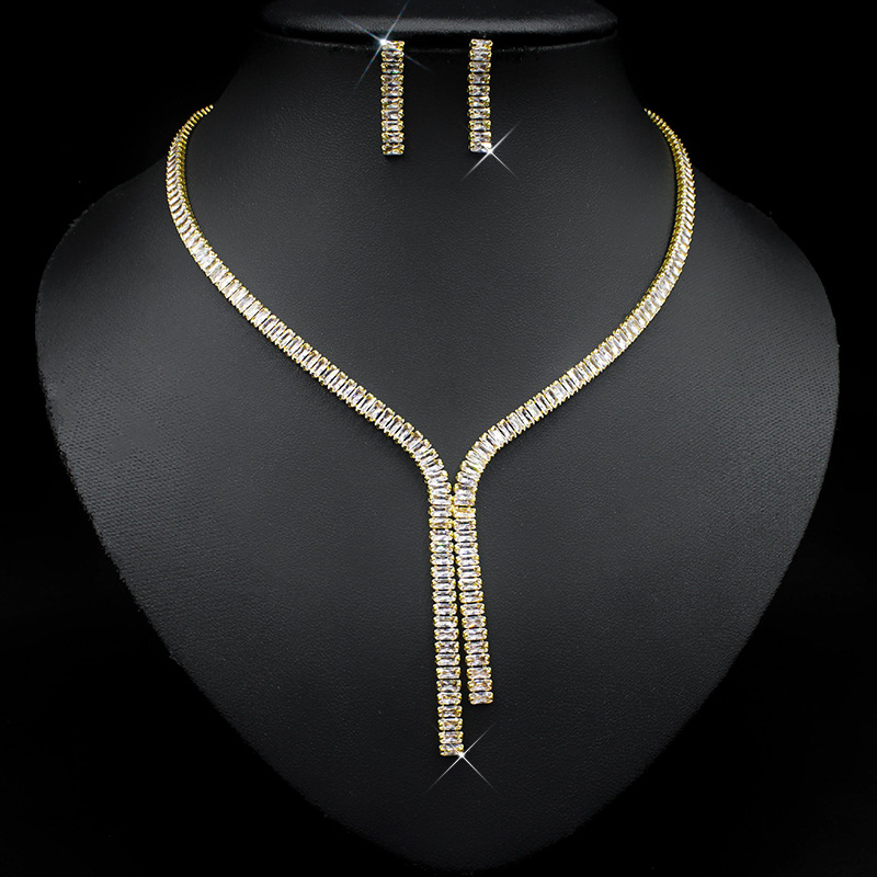 New simple zircon jewelry set